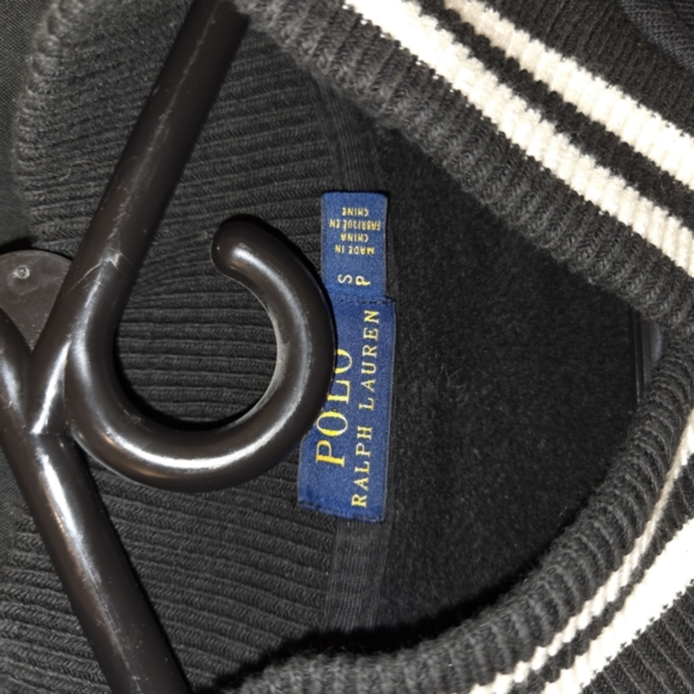 Polo by Ralph Lauren Varsity Bomber Jacket Black and White - Picture 3 of 7